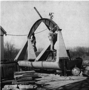 This element is being welded into place on the mounting's main yoke.