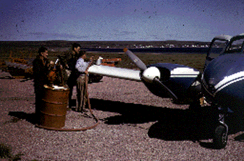 Refueling Seven-one Papa at Baker Lake, 1964