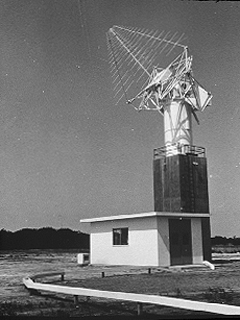 Array of four log-periodic dipole arrays used for tracking.