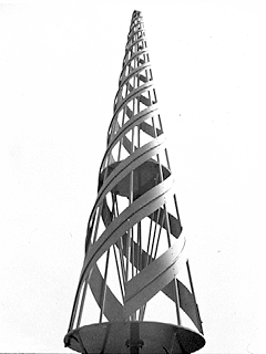 Loosely wrapped four-arm conical log-spiral antenna for producing hemispherical coverage.