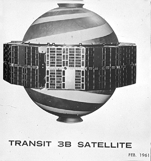 Log-spiral antenna on an early navigation satellite.