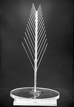 Small scale model of a log-periodic dipole array.