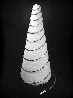 Conical log-spiral antenna.