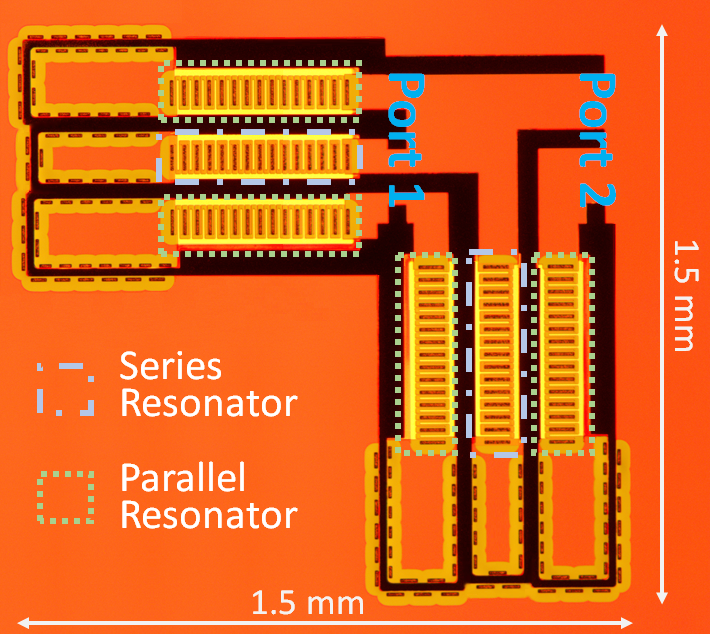 Optical image of the fabricated device