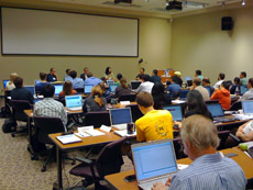 As part of the activities of the Center of Excellence, a summer school was held this past August that focused on giving students the knowledge and hands-on experience needed to develop applications software for processors with massively parallel computing resources.