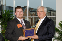 Pictured with ECE Department Head Richard Blahut, Steven Judd received the Grainger Power Engineering Award both last year and this year. Twenty-one ECE students are 2008 recipients of the $6,000 award.