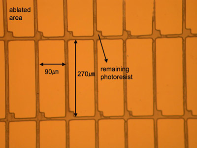 This image shows the pattern left after photoablation.