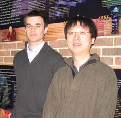 ECE grad student John Wright, pictured with his adviser, ECE Associate Professor Yi Ma, is a recipient of the coveted Microsoft Research Fellowship.