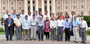 ECE Professor Emeritus N. Narayana Rao spent the summer teaching forty faculty members of colleges in India. He is pictured here (fifth from the left in the front row) with the group he taught in Mysore.