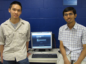 Jerry Yang (left) and Pallav Pathak created an interactive, very low cost online lecture system through PURE during the spring 2010 semester.