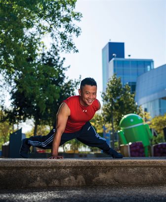 &ldquo;Our mission and vision [are] to create a culture of well-being that inspires people around the world to take care of themselves and each other,&rdquo; says Illinois ECE alumnus Newton Cheng (BSEE &rsquo;01), director of global health and performance at Google.&nbsp;(Image by John Deven)