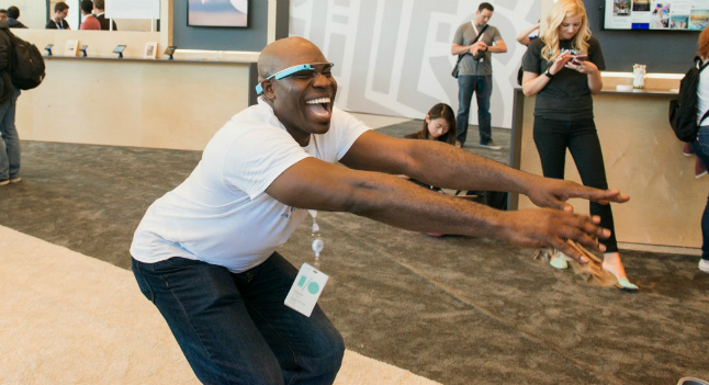 Osuagwu won the coveted Google Glass at a squat-thrust competition, photo used with permission from Google. 