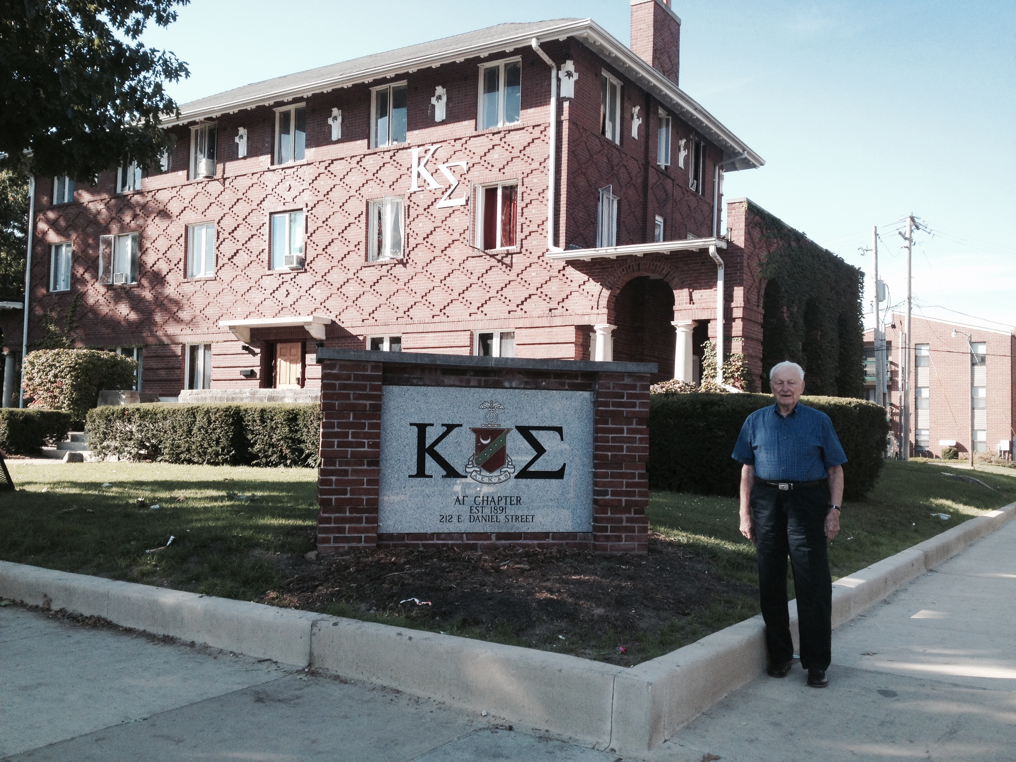 Johnson at Kappa Sigma, his old fraternity. 