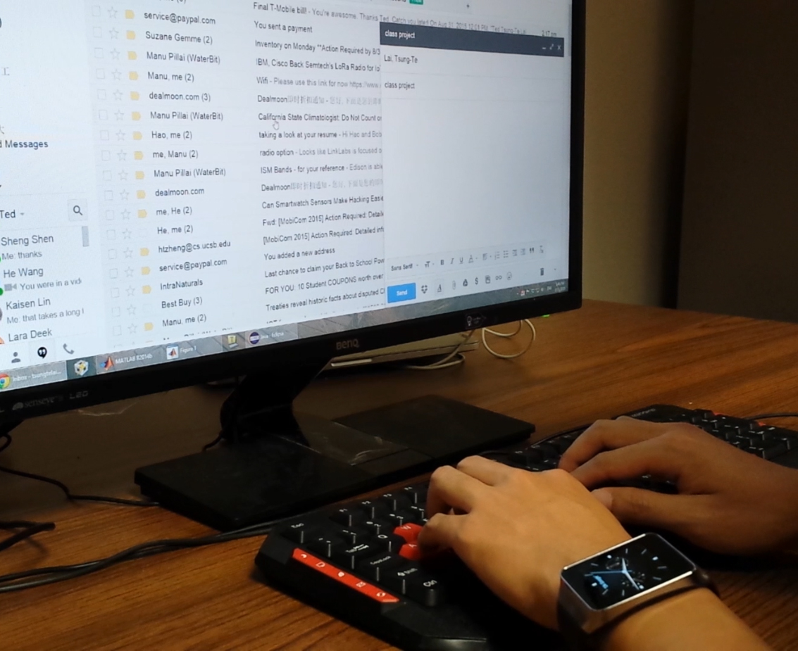 Hackers could access data produced by motion sensors on a smartwatch and use it to guess what a user is typing.