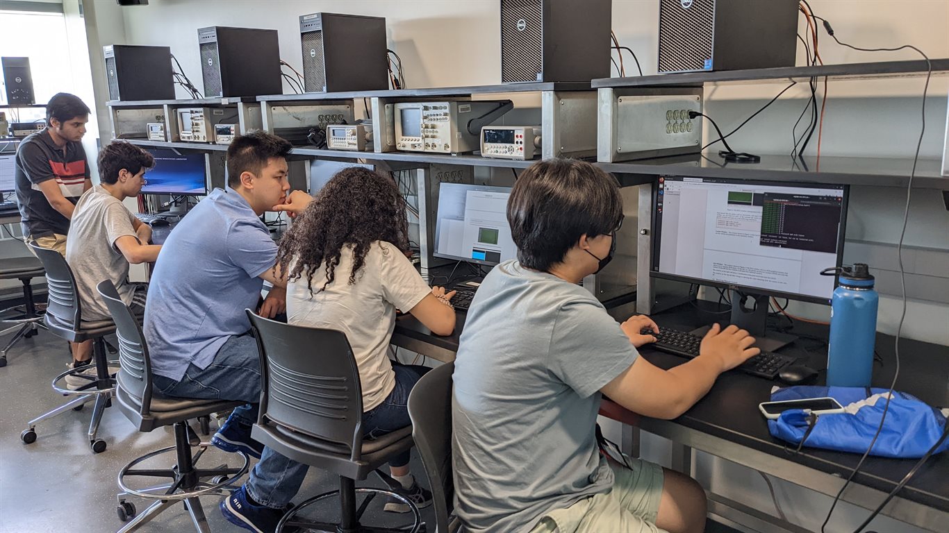 Students work on coding during their daily activities through the &amp;amp;quot;Code A Car&amp;amp;quot; camp at the University of Illinois Urbana-Champaign.