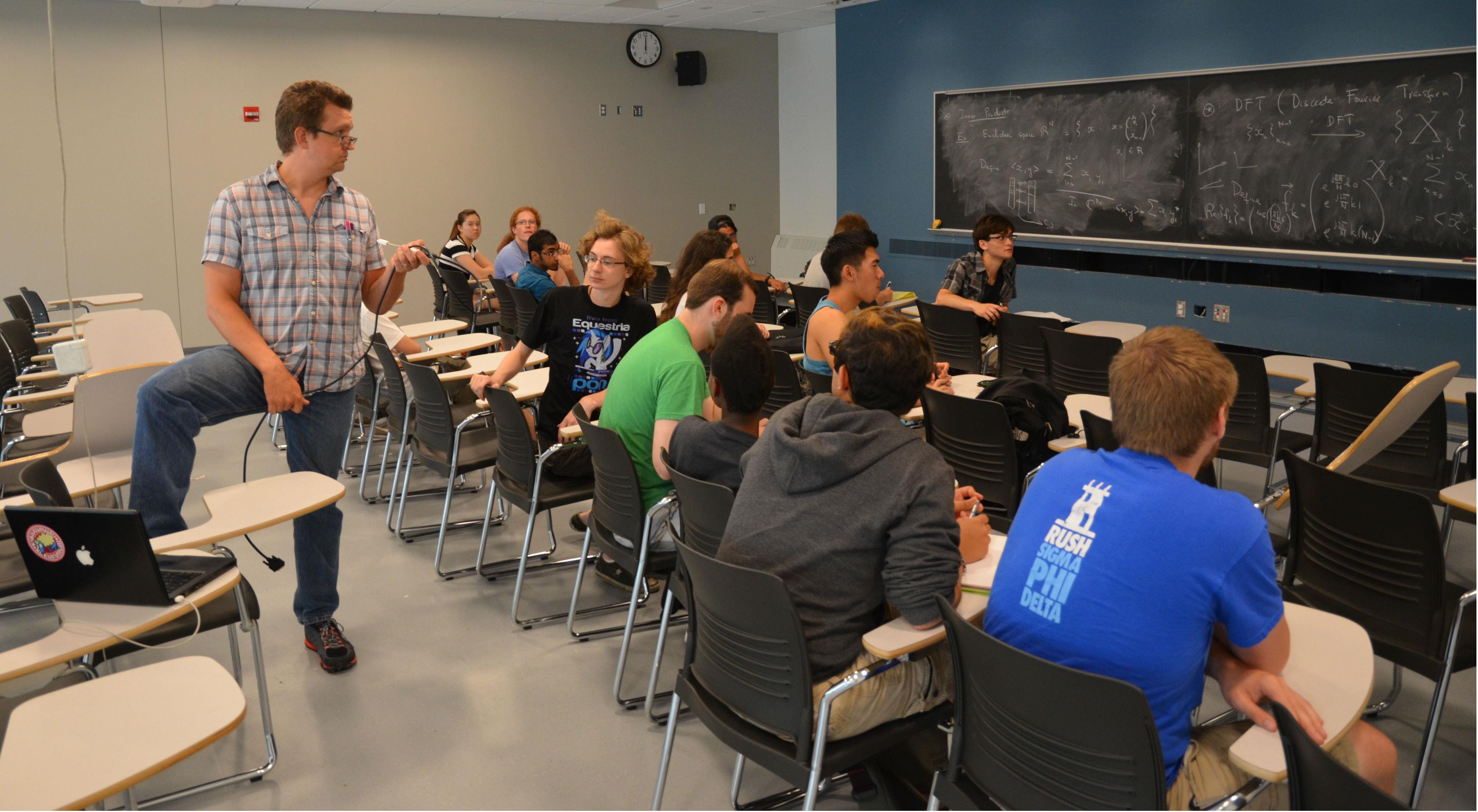 Professor Scott Carney teaches ECE 398 on the methods of the engineering process.