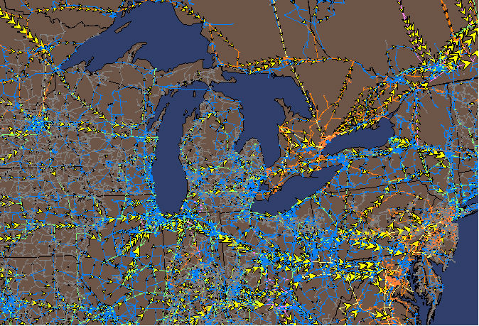 Visualization of the Geomagnetically Induced Currents (GICs) in a Large-Scale Power Grid