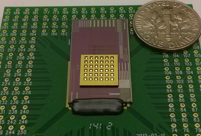 Duarte-Guevara's chip, compared to a U.S. dime to show its relative size. 