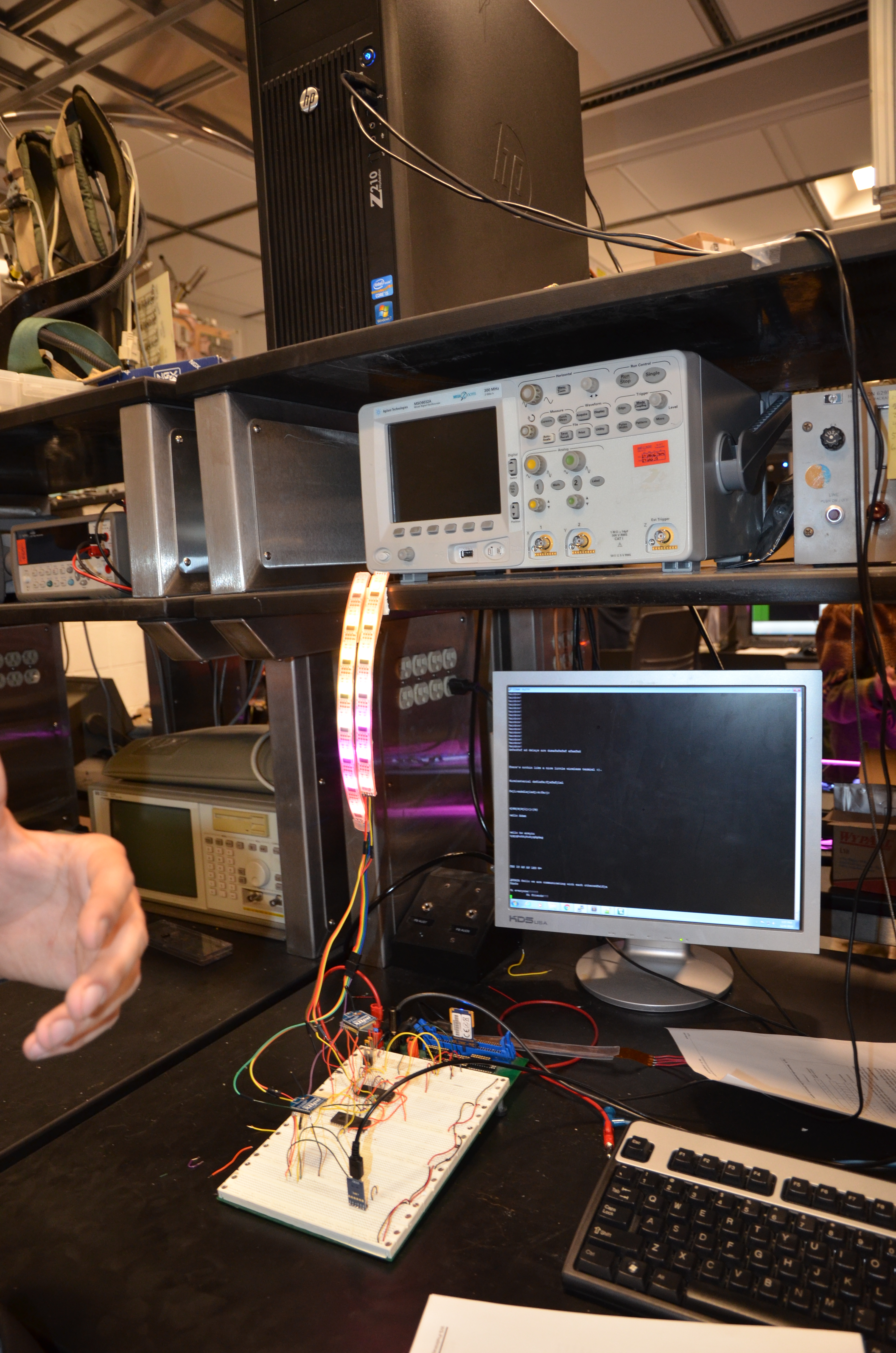 Mosab Elagha and Collin Valley have designed a system of LED lights that work together wirelessly to create different designs.