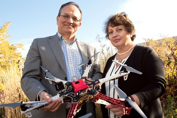 Al Eisaian, left, and Naira Hovakimyan, co-founders of IntelinAir. Photo courtesy of Crain's Chicago Business.