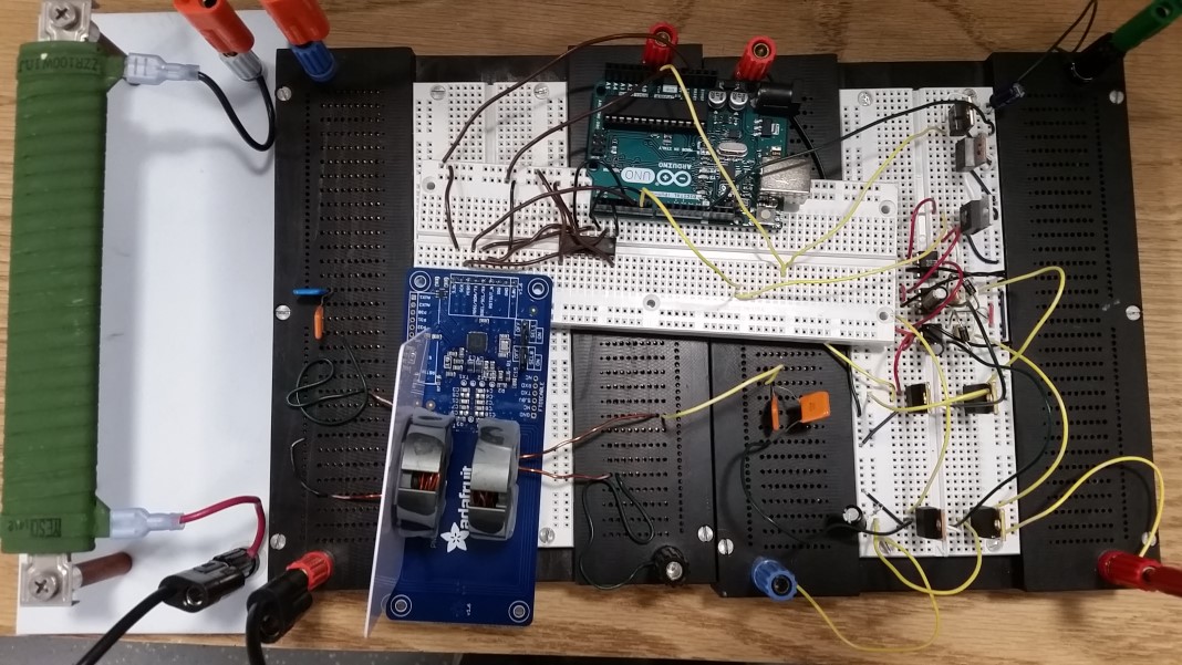 Thomas Navidi's WPT transmitter hardware prototype for the 'analysis of wireless and catenary power transfer systems for electrical vehicle range extension on rural highways.'