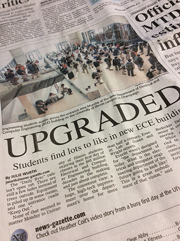 The News-Gazette helped the department celebrate the first day of classes in the new building in 2014