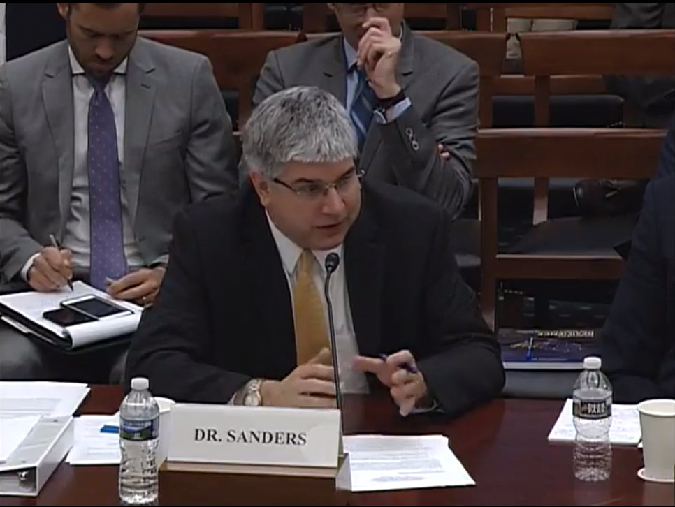 ECE ILLINOIS Department Head William H Sanders speaks to members of the U.S. Congress on electric grid resiliency.