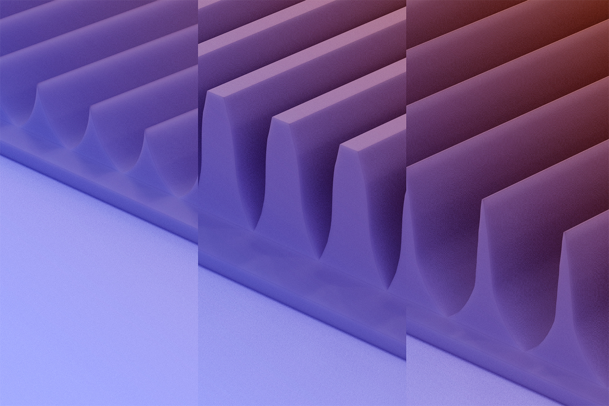 An artist rendering of the MacEtch-produced fin array structures in a beta-gallium oxide semiconductor substrate from professor Xiuling Li's latest project. Image courtesy of Xiuling Li.