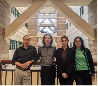 From left to right: Zhi-Pei Liang (ECE), Yun-Sheng Chen (ECE), Yang Zhao (ECE), Nu-Chu Liang (Psychology).&nbsp;
