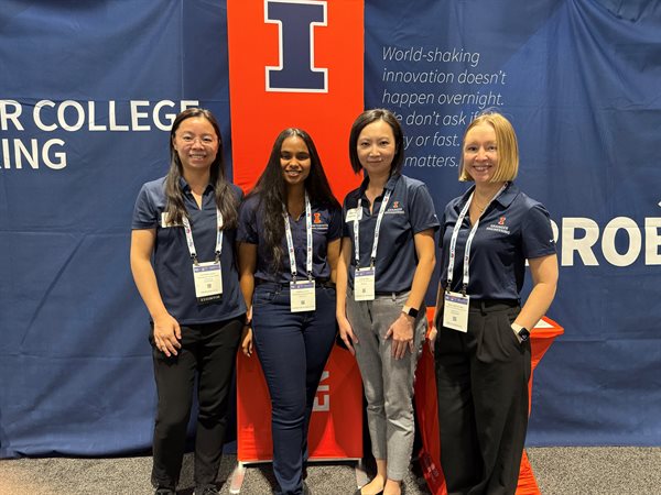 Left to right: Professor Victoria Shao, graduate student Garima Gupta, Professor Yuting Chen and Professor Olga Mironenko